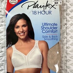 Playtex White Full-Coverage Bra with Cushioned Straps